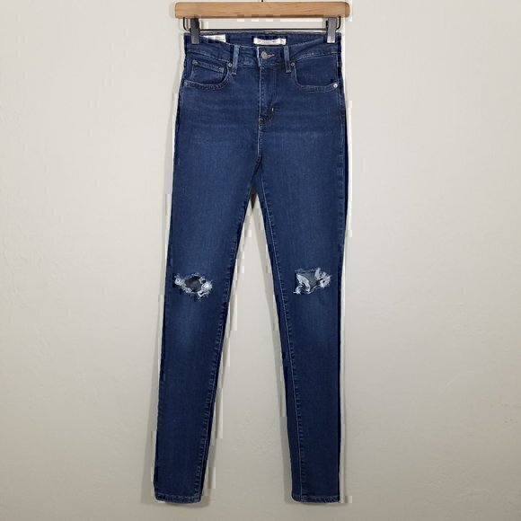 Levi's Denim - Levi's Premium 721 High Rise Skinny Distressed Stretch Jeans Size 25